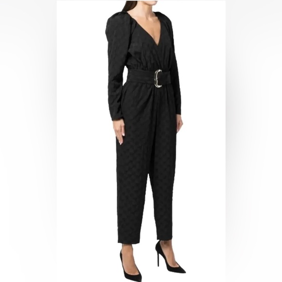 Tanya Taylor Talisia Jumpsuit with Belt in Black with Gold Buckle NWT- Size XS - Picture 2 of 12